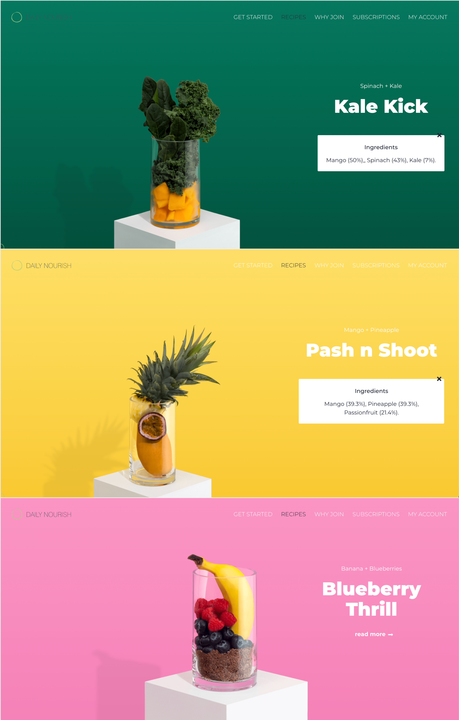 Daily Nourish process showcase